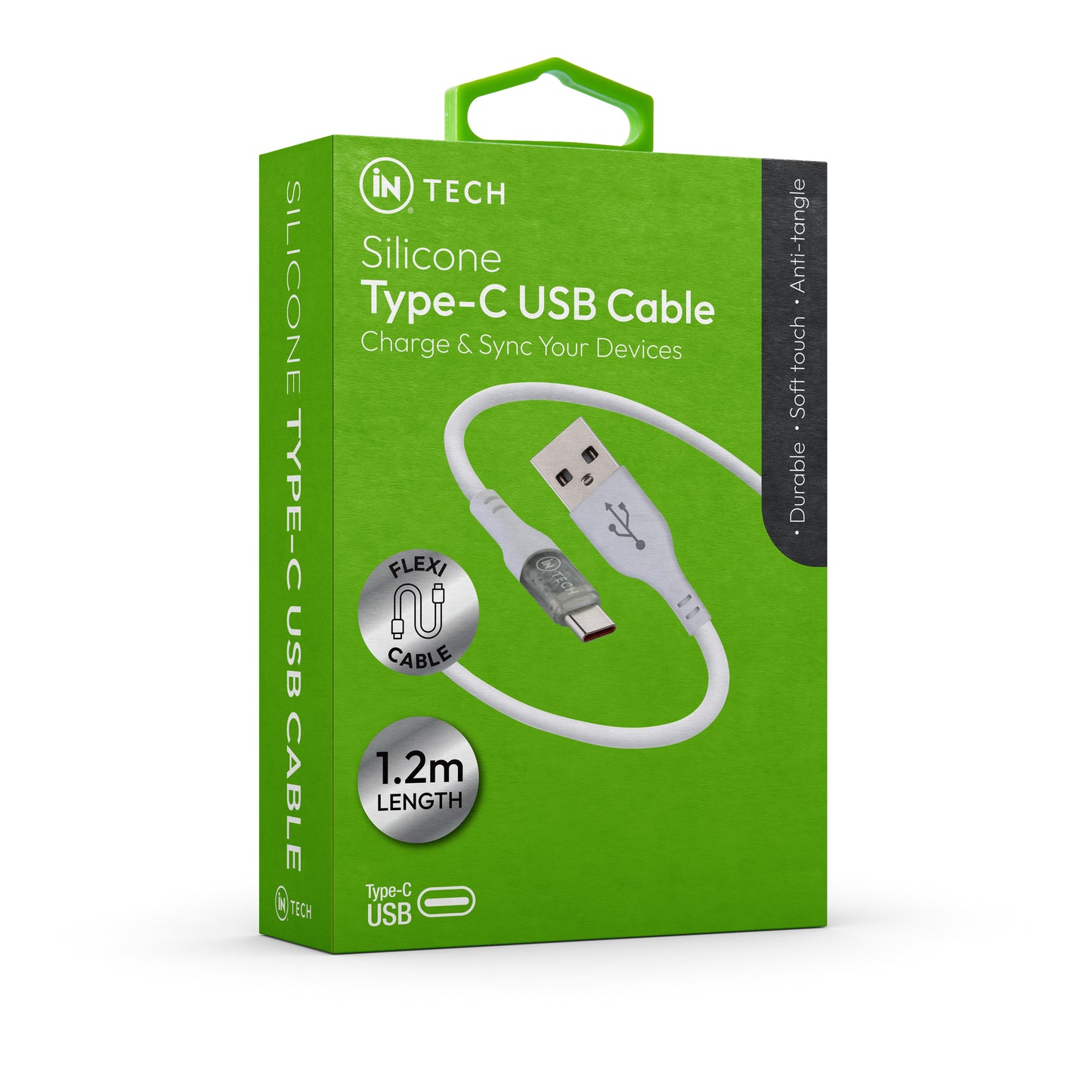 Silicone Lightning to Type-C USB Cable (1.2M) | Fast 60W Charging & Data Sync | Durable Soft-Touch Flexi Cable | Anti-Tangle Design - DSL