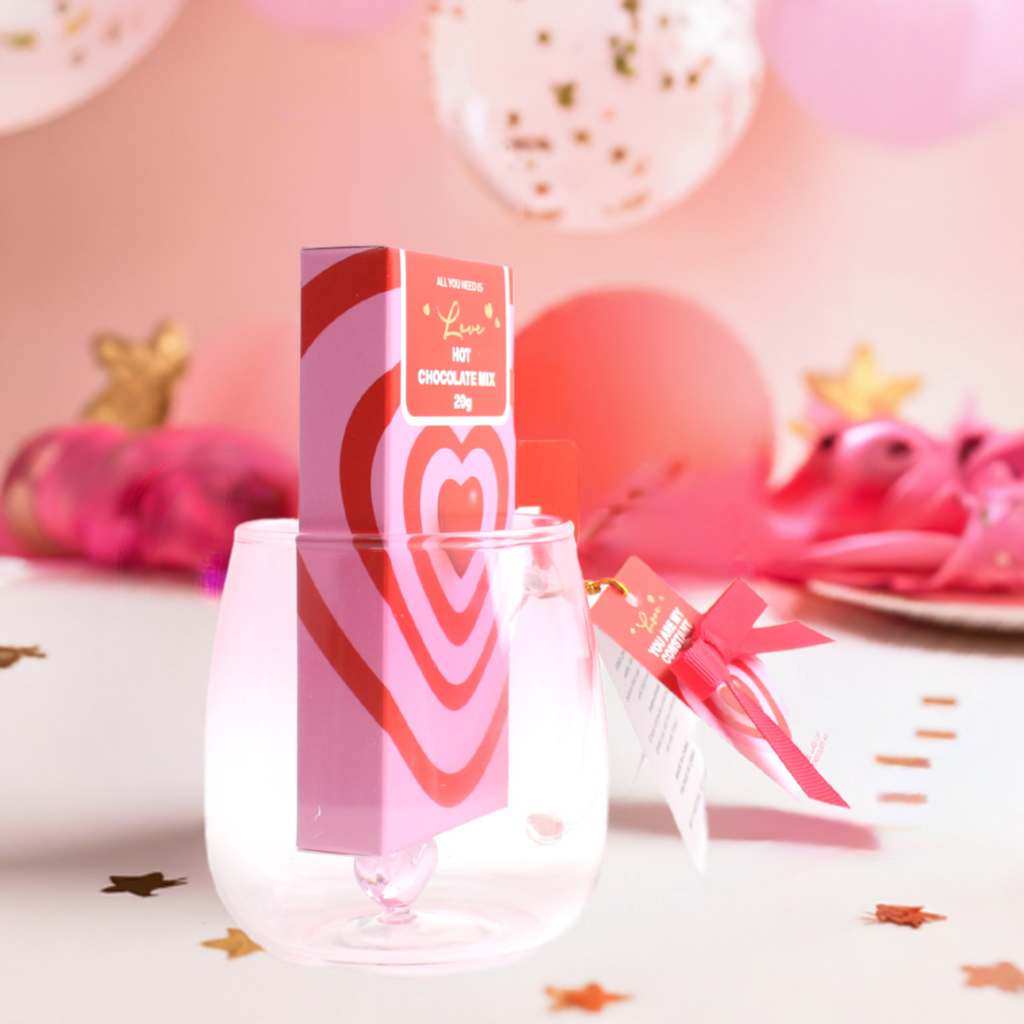 Glass cup with Hot chocolate mix - DSL