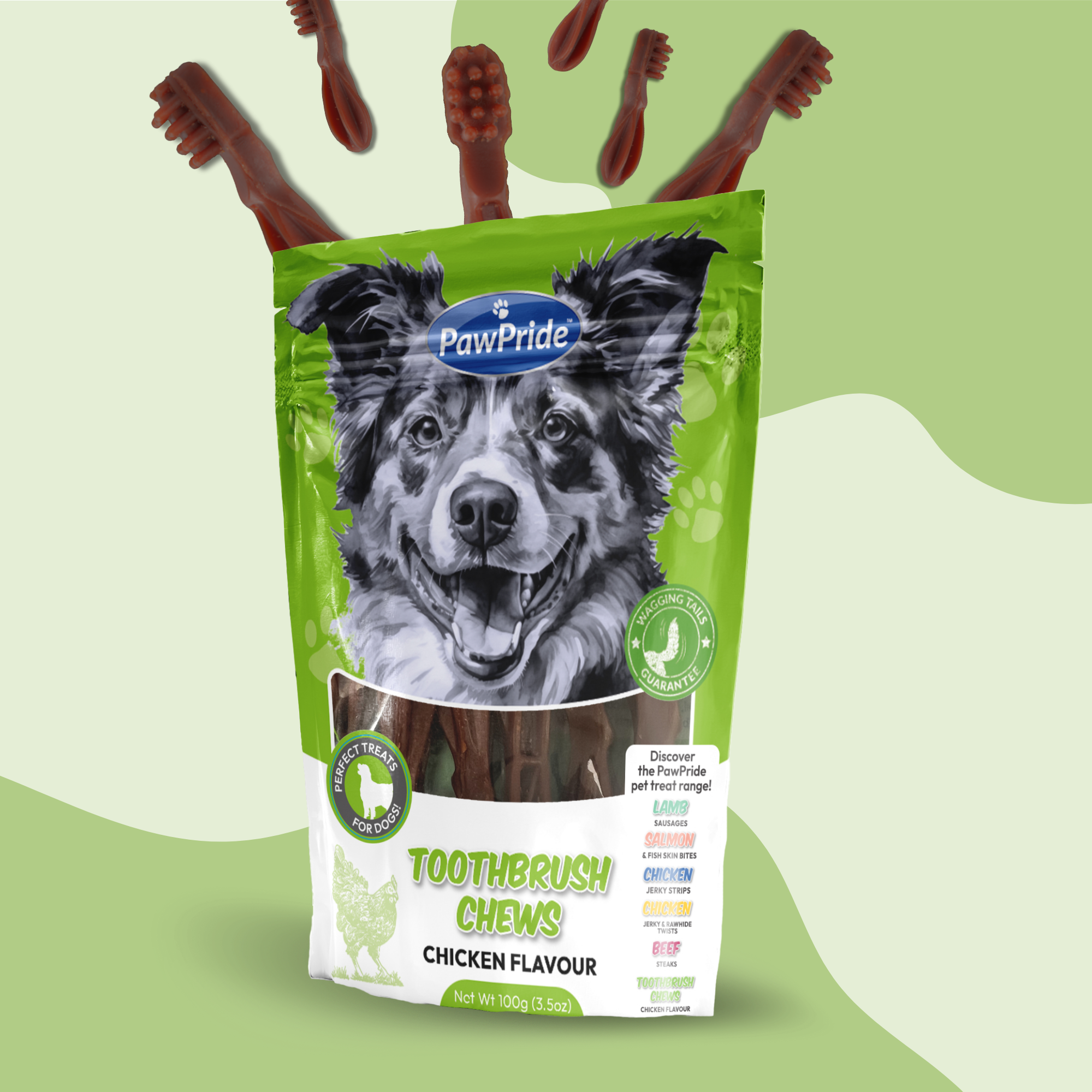 Chicken Flavoured Toothbrush Chews - Dog Treats from PawPride - DSL