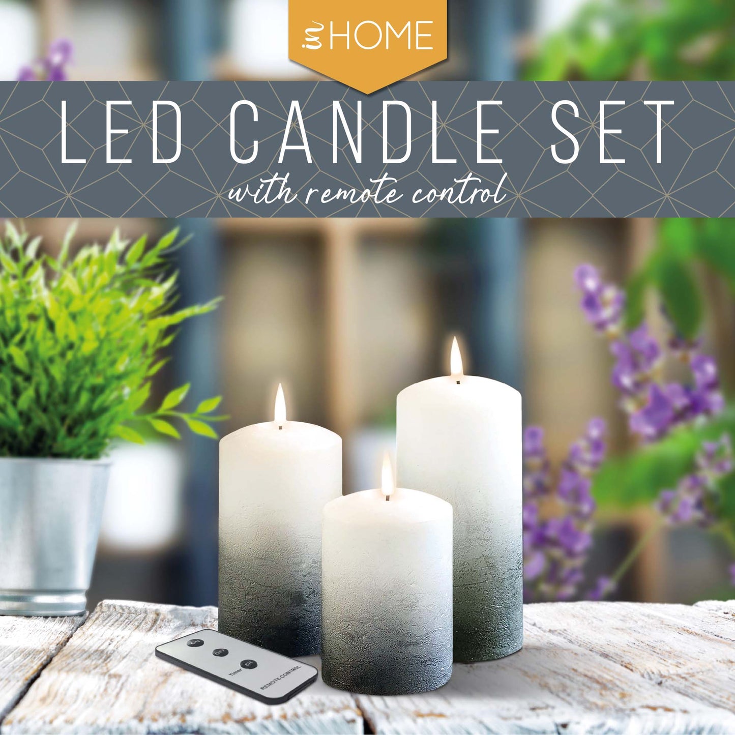 Flameless LED Candles (Ombre) with remote control (Set of 3) - DSL