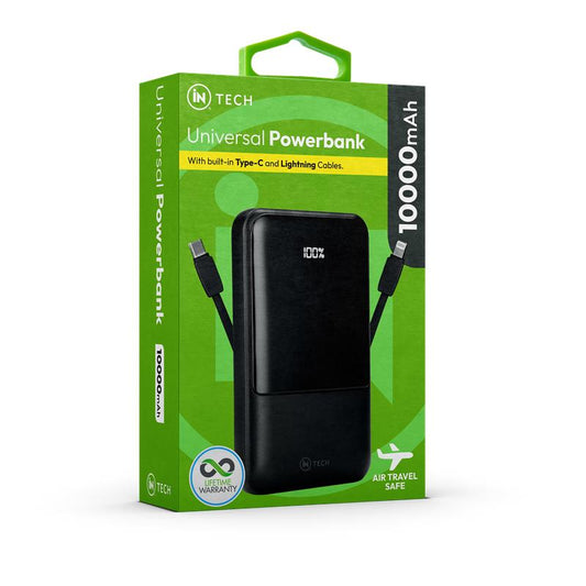 iN Tech 10,000 mAh Powerbank - Lightning & Type C - DSL