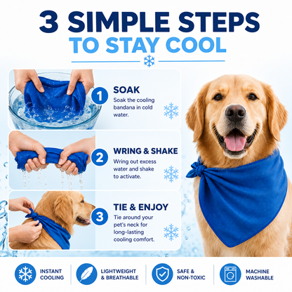 PawPride Dog Cooling Bandana - Lightweight Bandana for Dogs and Cats, Dog Cooling Collar for Summer Comfort
