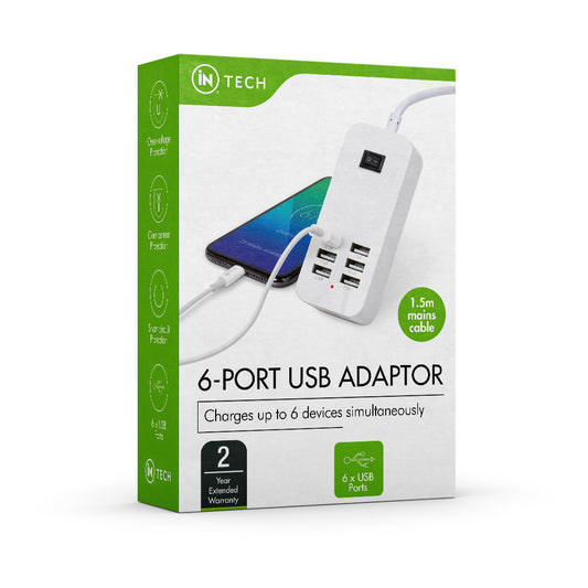 6-Port Powered USB Charging Hub - iN Tech - DSL