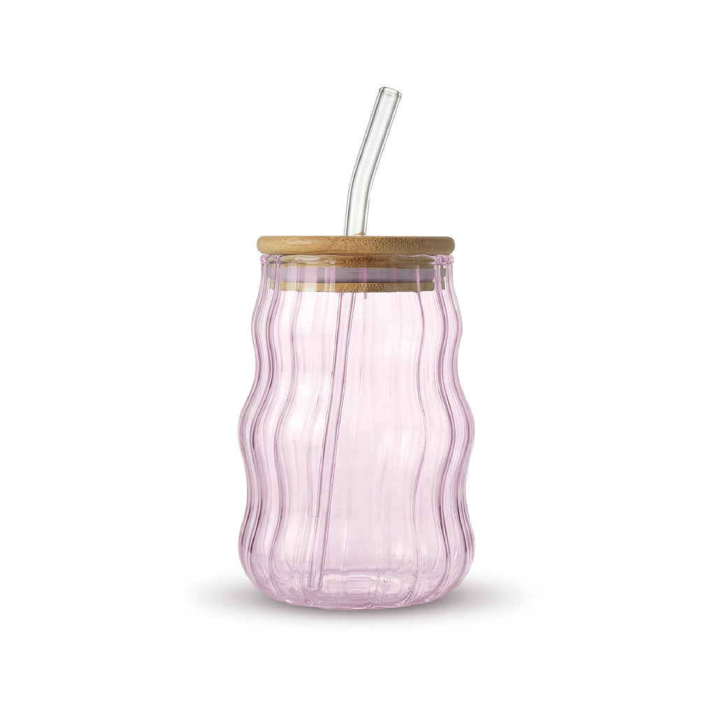 Wavy Iced Coffee Glass - Aesthetic Cold Brew Cup for Coffee Lovers - DSL