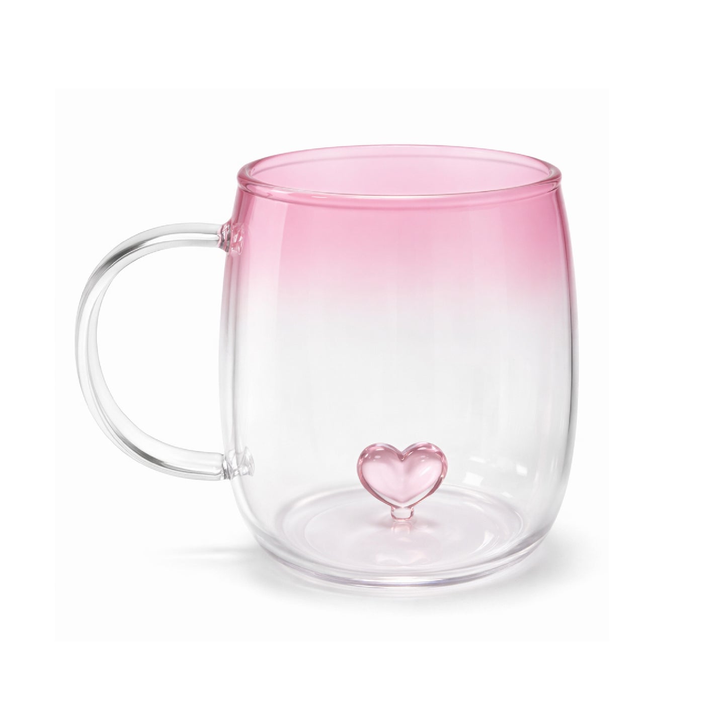 Glass Cup with 3D Heart – Clear Glass Mug Romantic Valentine’s Day Gift for Her & Him - DSL