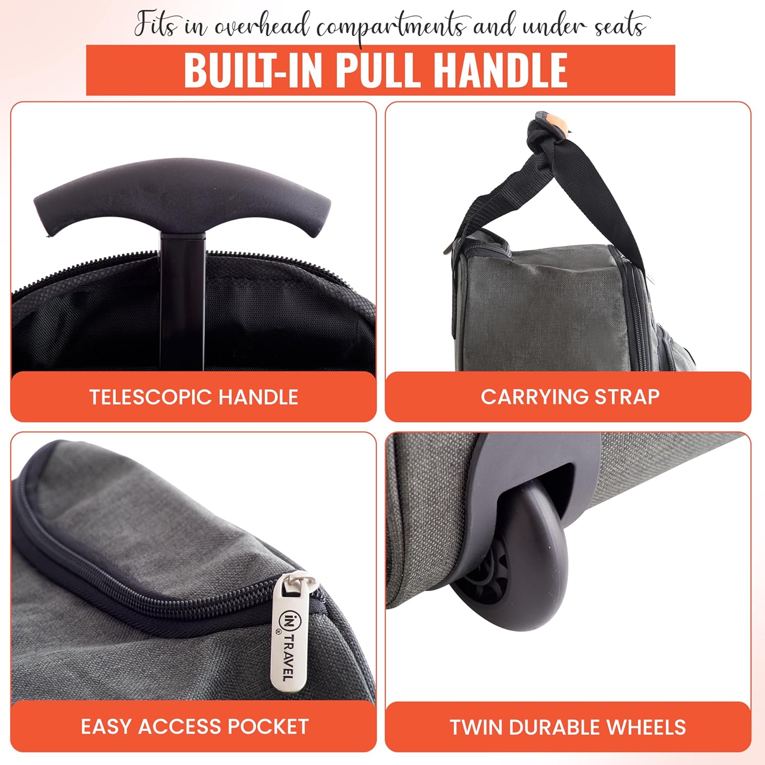 Underseat Cabin Bag | Lightweight Travel Holdall on Wheels - Ryanair EasyJet Approved - DSL