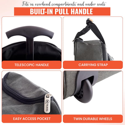 Underseat Cabin Bag | Lightweight Travel Holdall on Wheels - Ryanair EasyJet Approved - DSL