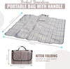 iN Premium Picnic Blanket Waterproof Backing - Waterproof Picnic Mat with Carrying Handle - Sand proof - Machine Washable -Generous Size 132cm x132cm - DSL