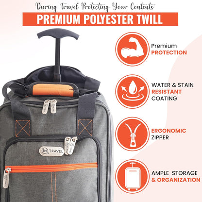 Underseat Cabin Bag | Lightweight Travel Holdall on Wheels - Ryanair EasyJet Approved - DSL
