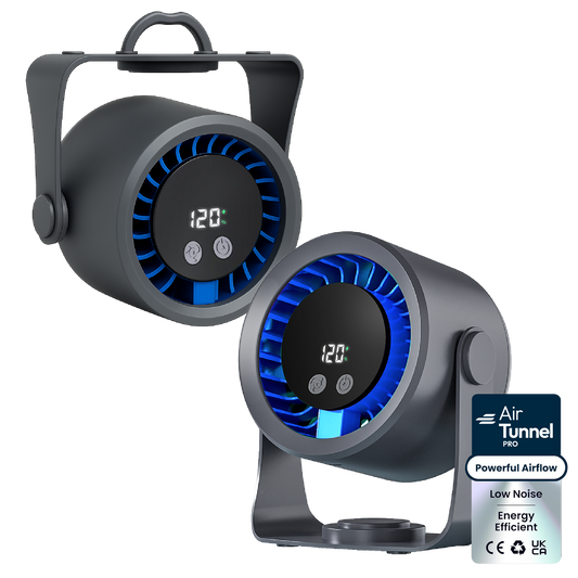 iN Rechargeable Desk Fan with Digital Display, Multiple Speed Adjustable, 360° Rotatable Quiet, Type-C Charging Portable Cooling Fan