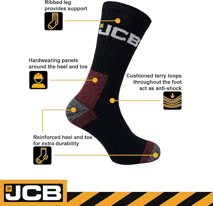 JCB Work Socks - Work Wear Boot Socks