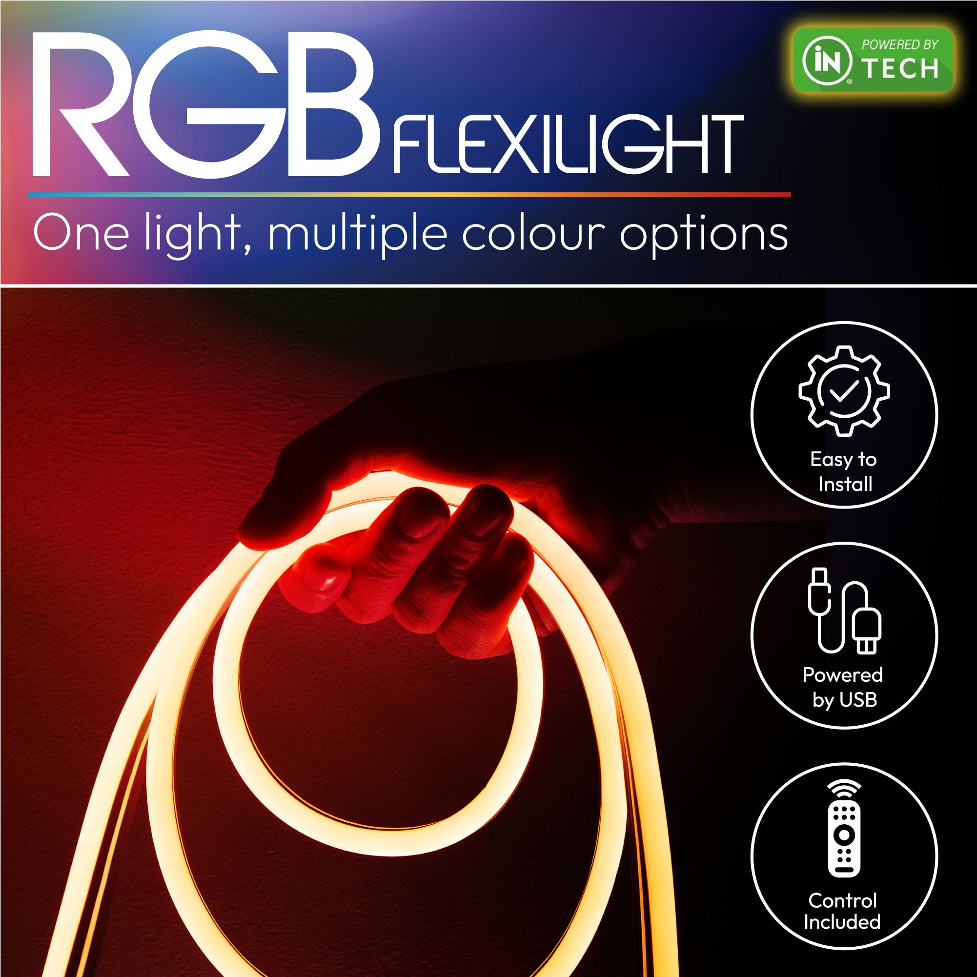 LED Strip Light - RGB Colour Changing Light with Remote