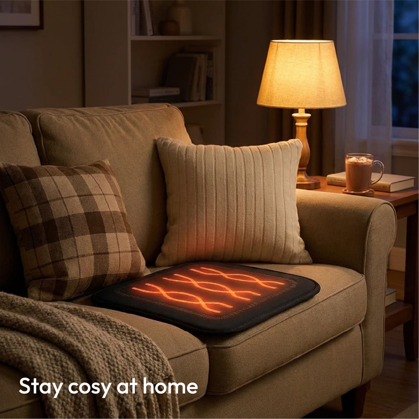 iN Universal Heated Seat Cushion | Portable Heating Pad with Adjustable Temperature  44X44cm