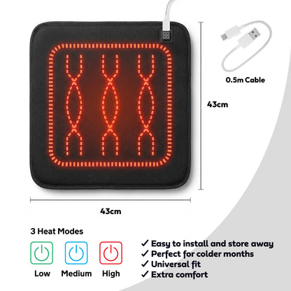 iN Universal Heated Seat Cushion | Portable Heating Pad with Adjustable Temperature  44X44cm