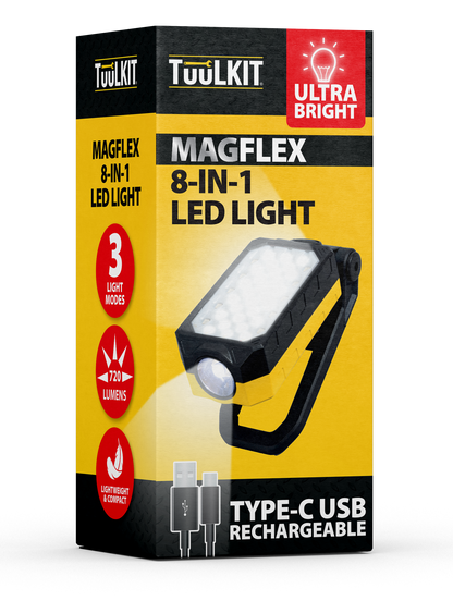 TuuLKIT 8-in-1 Ultra Bright LED Work Light - Type-C USB Rechargeable - DSL