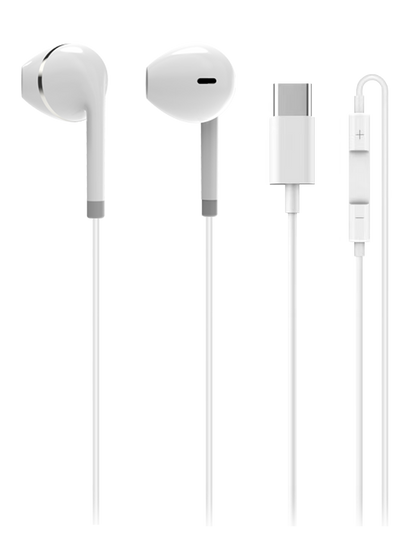 USB Type-C Earphones with Mic & Playback Controls – 1.2m Cable, Noise Reduction - DSL