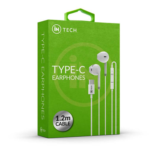USB Type-C Earphones with Mic & Playback Controls – 1.2m Cable, Noise Reduction - DSL