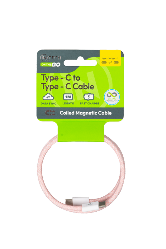 iN USB-C to USB-C Charger Cable 3.3ft – Magnetic, 60W Fast-Charging, Nylon Braided - DSL