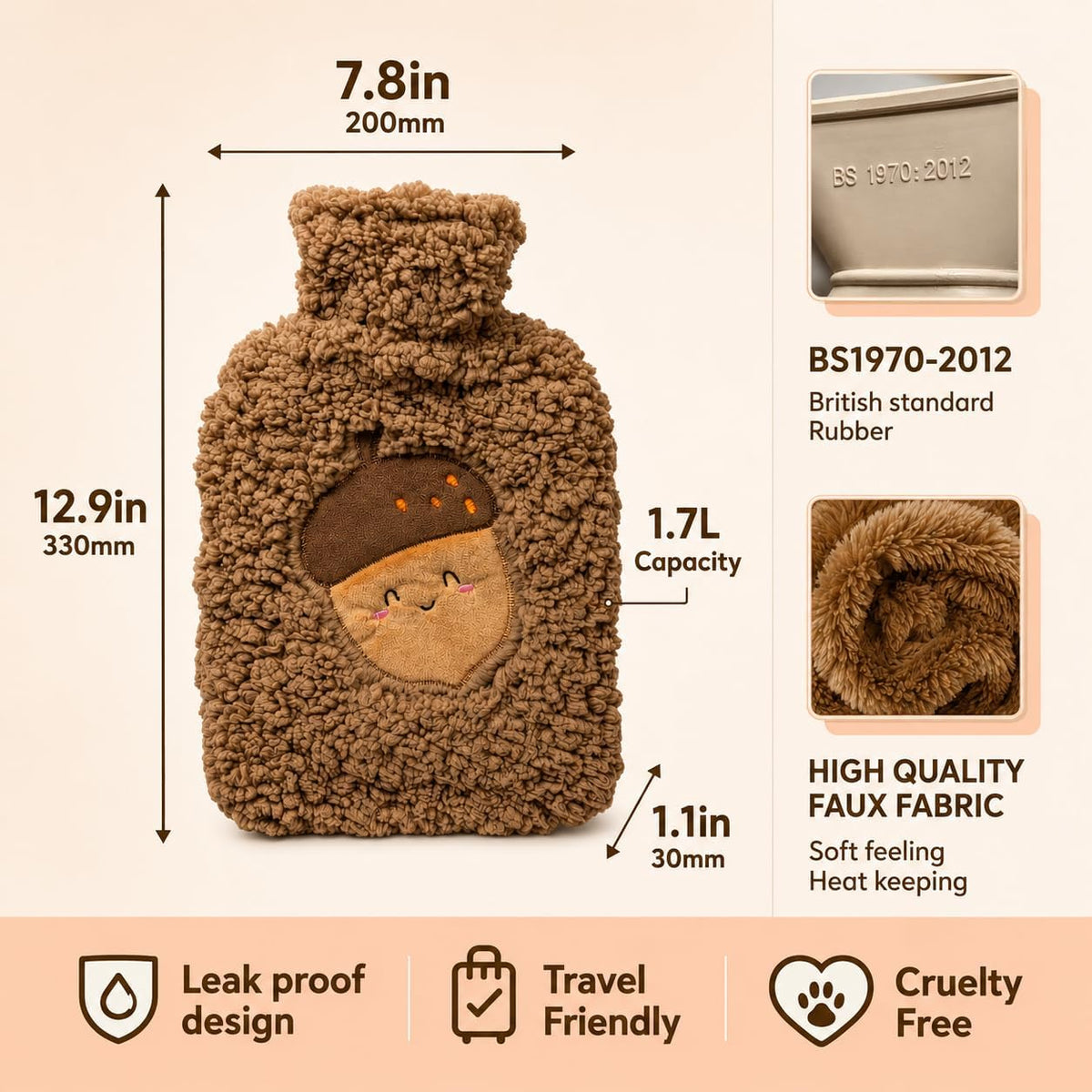 Hot Water Bottle with Soft Cover