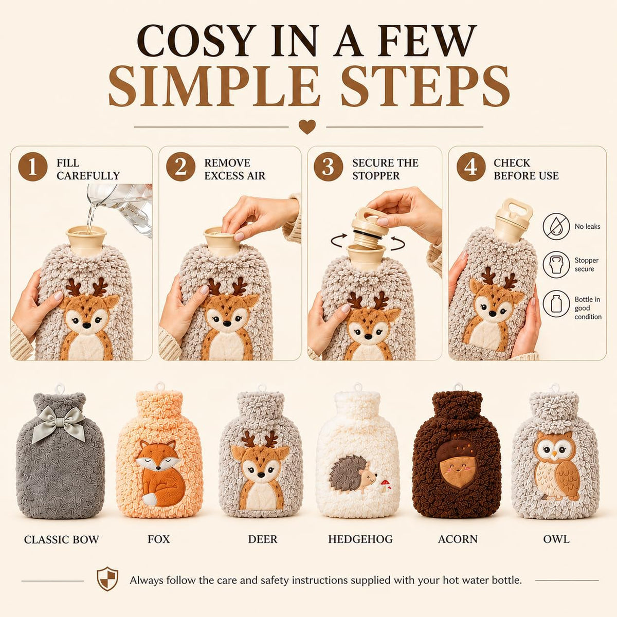 Hot Water Bottle with Soft Cover