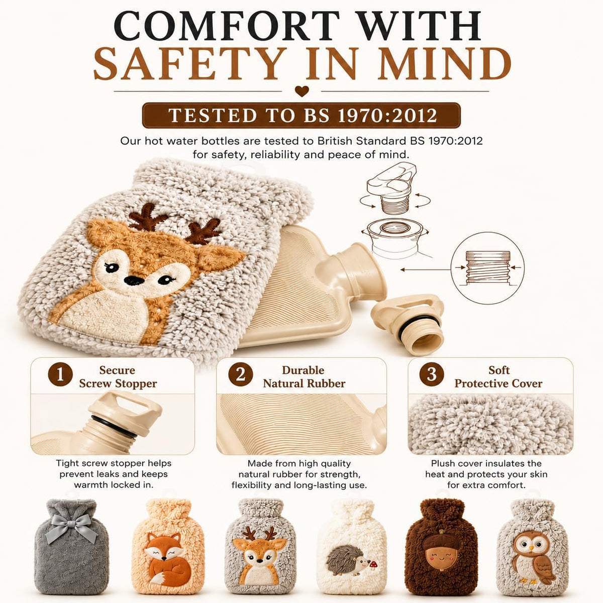 Hot Water Bottle with Soft Cover