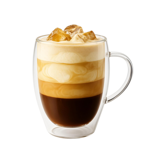 iN Insulated Glass Mug 350ml – Double Wall Borosilicate Glass Coffee Cup for Hot & Cold Drinks, Lightweight Heat Resistant Glassware for Latte, Tea, Cappuccino, Iced Coffee, Mocktails & Desserts - DSL