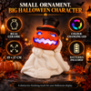 iN LED Colour Changing Ceramic Halloween Pumpkin Skeleton – Light-Up Halloween Decoration - Batteries Included – 19x17cm – Indoor Party Décor Ornament
