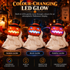iN LED Colour Changing Ceramic Halloween Pumpkin Skeleton – Light-Up Halloween Decoration - Batteries Included – 19x17cm – Indoor Party Décor Ornament