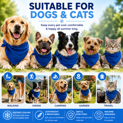 PawPride Dog Cooling Bandana - Lightweight Bandana for Dogs and Cats, Dog Cooling Collar for Summer Comfort