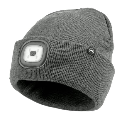 Rechargeable LED Light Thinsulate Beanie Hat (Unisex) (Grey) - DSL