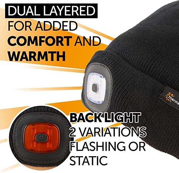 LED Beanie Hat with Two Lights - iN Style - DSL
