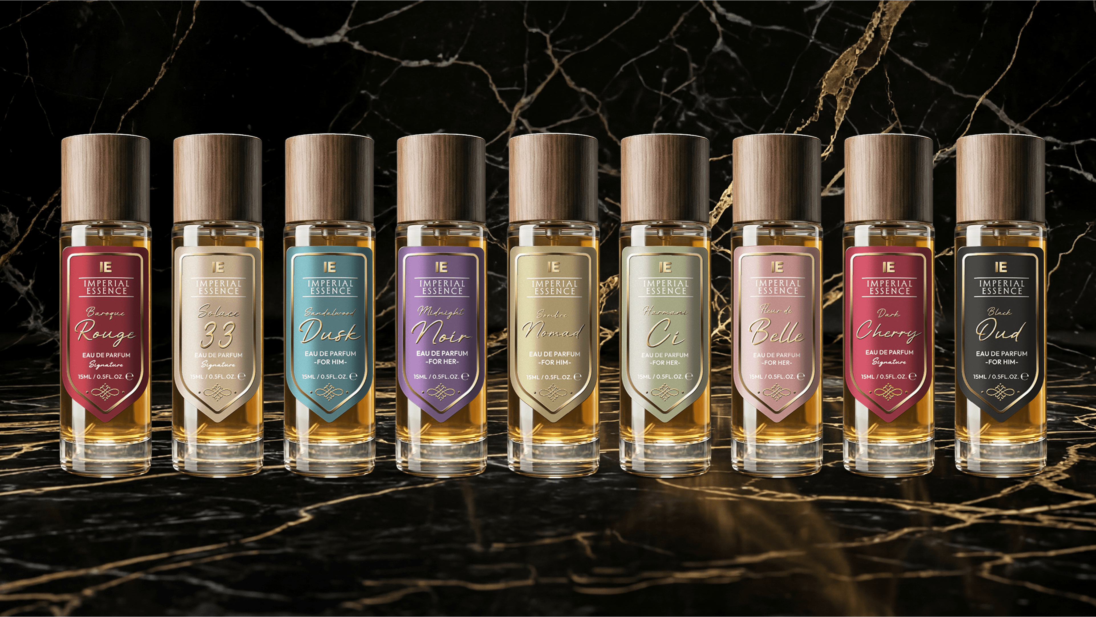 The complete Imperial Essence travel perfume collection